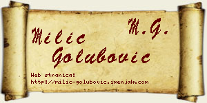 Milić Golubović vizit kartica